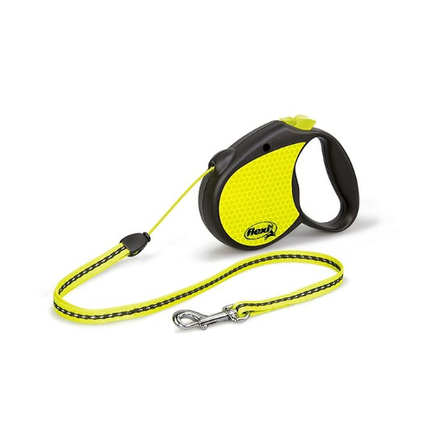 Flexi Neon Reflect Рулетка для собак до 20 кг, длина 5 м, трос, черная – интернет-магазин Ле’Муррр