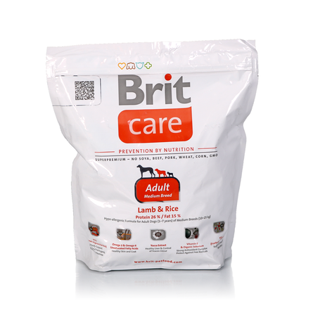 Brit Care Adult Medium Breed Сухой корм для взрослых собак средних пород (с ягненком и рисом) – интернет-магазин Ле’Муррр